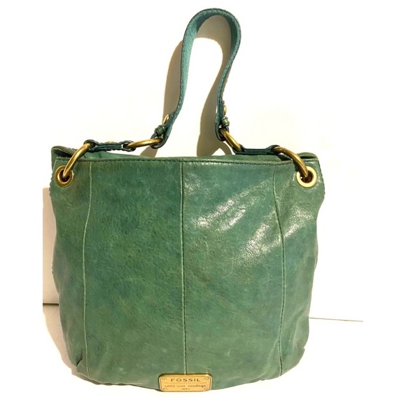 Fossil Green Leather hobo Handbag - Picture 2 of 10